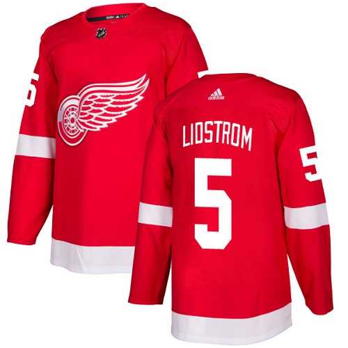 Men%27s Detroit Red Wings #5 Nicklas Lidstrom Red Home Adidas Jersey->edmonton oilers->NHL Jersey